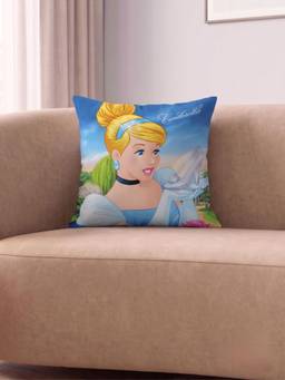 Athom Living - Blue Disney Princess Printed Cushion Cover (Medium)
