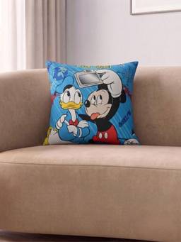 Athom Living - Blue Disney Mickey Mouse Printed Filled Cushion (Medium)