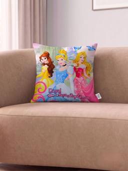 Athom Living - Multi-Color Disney Princess Printed Filled Cushion (Medium)
