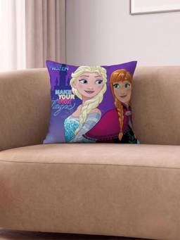 Athom Living - Purple Disney Frozen Printed Filled Cushion (Medium)