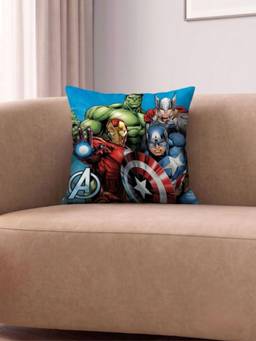 Athom Living - Blue Marvel Avengers Printed Cushion Cover (Medium)
