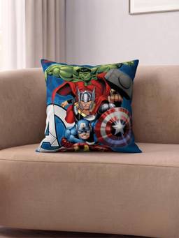 Athom Living - Blue Marvel Avengers Printed Filled Cushion (Medium)