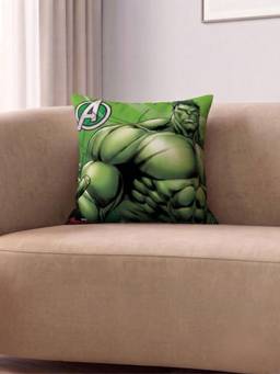 Athom Living - Green Marvel Hulk Printed Filled Cushion (Medium)