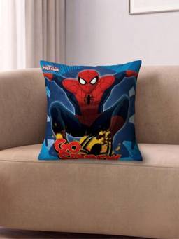 Athom Living - Blue Marvel Spiderman Printed Filled Cushion (Medium)