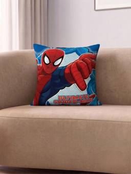 Athom Living - Blue Marvel Spiderman Printed Filled Cushion (Medium)