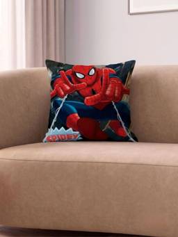 Athom Living - Red Marvel Spiderman Printed Filled Cushion (Medium)