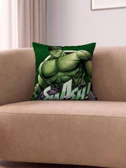 Athom Living - Green Marvel Hulk Printed Filled Cushion (Medium)