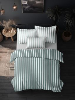 Sleeping Owls- because your sleep matters - Green Bedsheet with Pillow Covers (Super King)