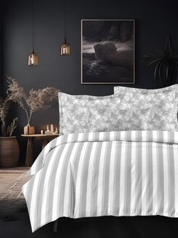 Sleeping Owls- because your sleep matters - Grey Bedsheet with Pillow Covers (Super King)