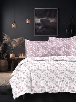 Sleeping Owls- because your sleep matters - Mauve Bedsheet with Pillow Covers (Super King)