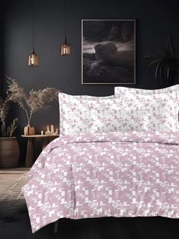 Sleeping Owls- because your sleep matters - Mauve Bedsheet with Pillow Covers (Super King)
