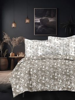 Sleeping Owls- because your sleep matters - Grey Bedsheet with Pillow Covers (Super King)