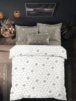 Sleeping Owls- because your sleep matters - White Bedsheet with Pillow Covers (Super King)
