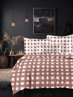 Sleeping Owls- because your sleep matters - Rust Bedsheet with Pillow Covers (Super King)