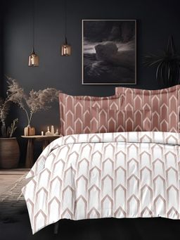 Sleeping Owls- because your sleep matters - Rust Bedsheet with Pillow Covers (Super King)