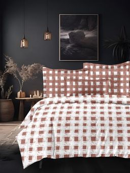 Sleeping Owls- because your sleep matters - Rust Bedsheet with Pillow Covers (Super King)