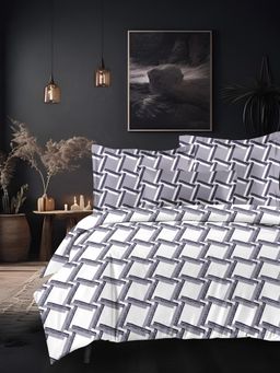 Sleeping Owls- because your sleep matters - White Bedsheet with Pillow Covers (Super King)