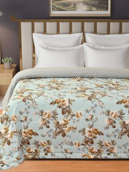 Florida - Blue Comfy Printed Double Bed Reversible Ac Comforter 180 Gsm (Double)