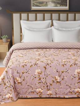 Florida - Mauve Comfy Printed Double Bed Reversible Ac Comforter 180 Gsm (Double)