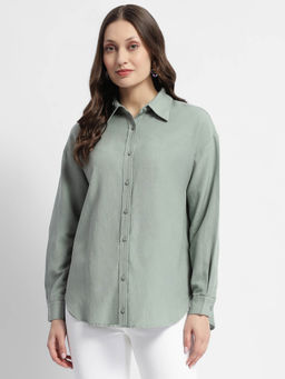 Madame - Dusty Green Regular Full Sleeve Shirt