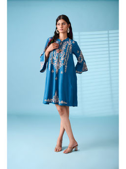 Zolo Label - Stylish Turquoise Blue Mini Dress