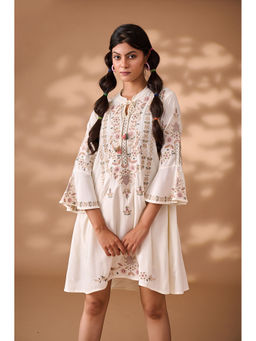 Zolo Label - Designer Embroidered White Mini Dress