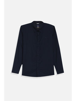 Allen Solly - Boys Navy Regular Fit Solid Shirt