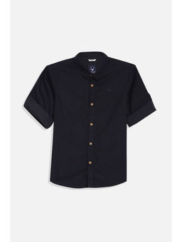 Allen Solly - Boys Navy Blue Slim Fit Solid Shirt