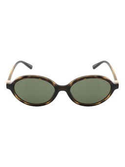 Opium Eyewear - Oval Sunglasses for Women Green Lens Plastic Brown Frame -Op-10389-C04-52 (52)
