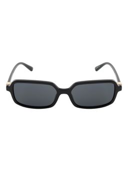 Opium Eyewear - Rectangular Sunglasses for Women Grey Lens Plastic Black Frame -Op-10390-C01-54 (54)