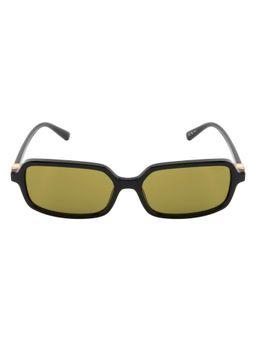 Opium Eyewear - Rectangular Sunglasses for Women Green Lens Plastic Black Frame -Op-10390-C02-54 (54)