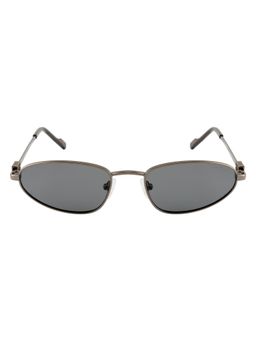 Opium Eyewear - Oval Sunglasses for Women Grey Lens Metal Gun Metal Frame -Op-10402-C04-53 (53)