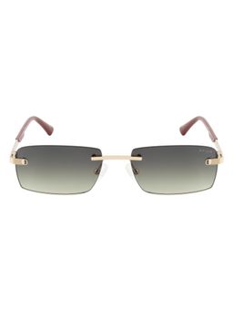 Opium Eyewear - Rectangular Sunglasses for Men Green Lens Metal Gold Frame -Op-10412-C04-56 (56)