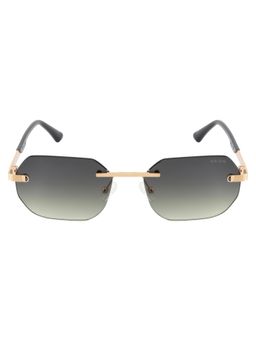 Opium Eyewear - Hexagon Sunglasses for Men Green Lens Metal Gold Frame -Op-10413-C04-55 (55)