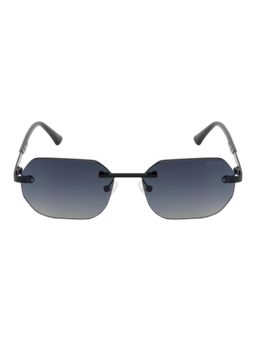 Opium Eyewear - Hexagon Sunglasses for Men Grey Lens Metal Black Frame -Op-10413-C05-55 (55)