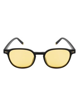 Opium Eyewear - Round Sunglasses for Unisex Yellow Lens Tr-90 Black Frame -Op-10455-C03-50 (50)