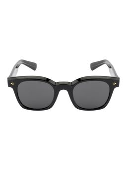 Opium Eyewear - Square Sunglasses for Unisex Grey Lens Plastic Black Frame -Op-10459-C01-49 (49)
