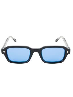 Opium Eyewear - Square Sunglasses for Men Blue Lens Plastic Black Frame -Op-10467-C04-49 (49)