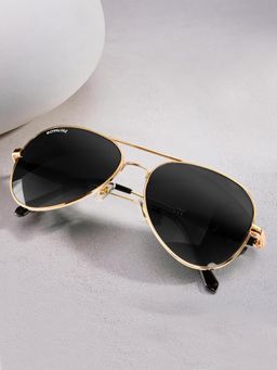 ROYALTAIL - 3518 Cicero Round Pilot Shape Black Aviator Unisex Sunglasses -Rt-Sung-154 (58)