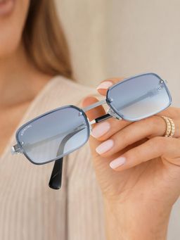 ROYALTAIL - Friedrich Silver Fram and Grey Glass Unisex Rimless Sunglasses -Rt-Sung-158 (55)