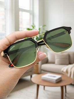 ROYALTAIL - Publilia Uv Protected Square Golden Green Unisex Sunglasses -Rt-Sung-161 (55)