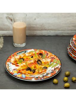 EZ Life - Persian Dendritic Dinner Plate 11 Inch Ceramic Dish Plate Pack Of 6