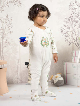 THE BABY TRUNK - Infant White Peter Rabbit Organic Cotton Romper