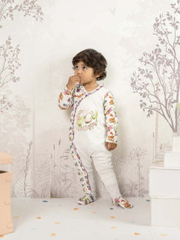 THE BABY TRUNK - Infant White Garden Fairy Organic Cotton Romper