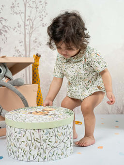 THE BABY TRUNK - Infant Baby Soft Organic Cotton Enchanted Deer White Bodysuit