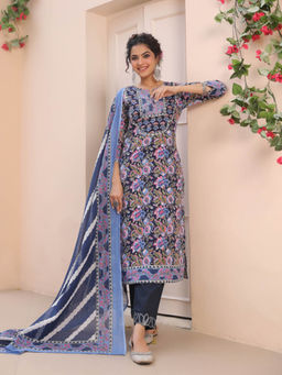Rain & Rainbow - Floral Printed Kurta with Pant and Dupatta (Set of 3)