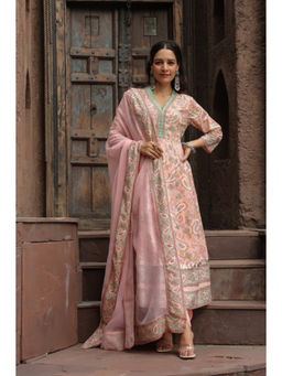 Rain & Rainbow - Paisley Printed Anarkali with Pant and Dupatta (Set of 3)