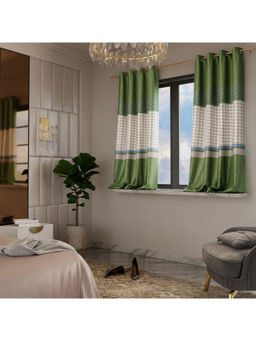 Stoa Paris - Satin Printed Majestic Meadow Window Curtain with Back Lining
