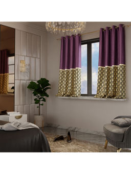 Stoa Paris - Satin Printed Royal Rouge Window Curtain with Back Lining