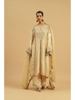 Siyona by Ankurita - Beige Zari Glow Kurta with Pant and Dupatta (Set of 3)
